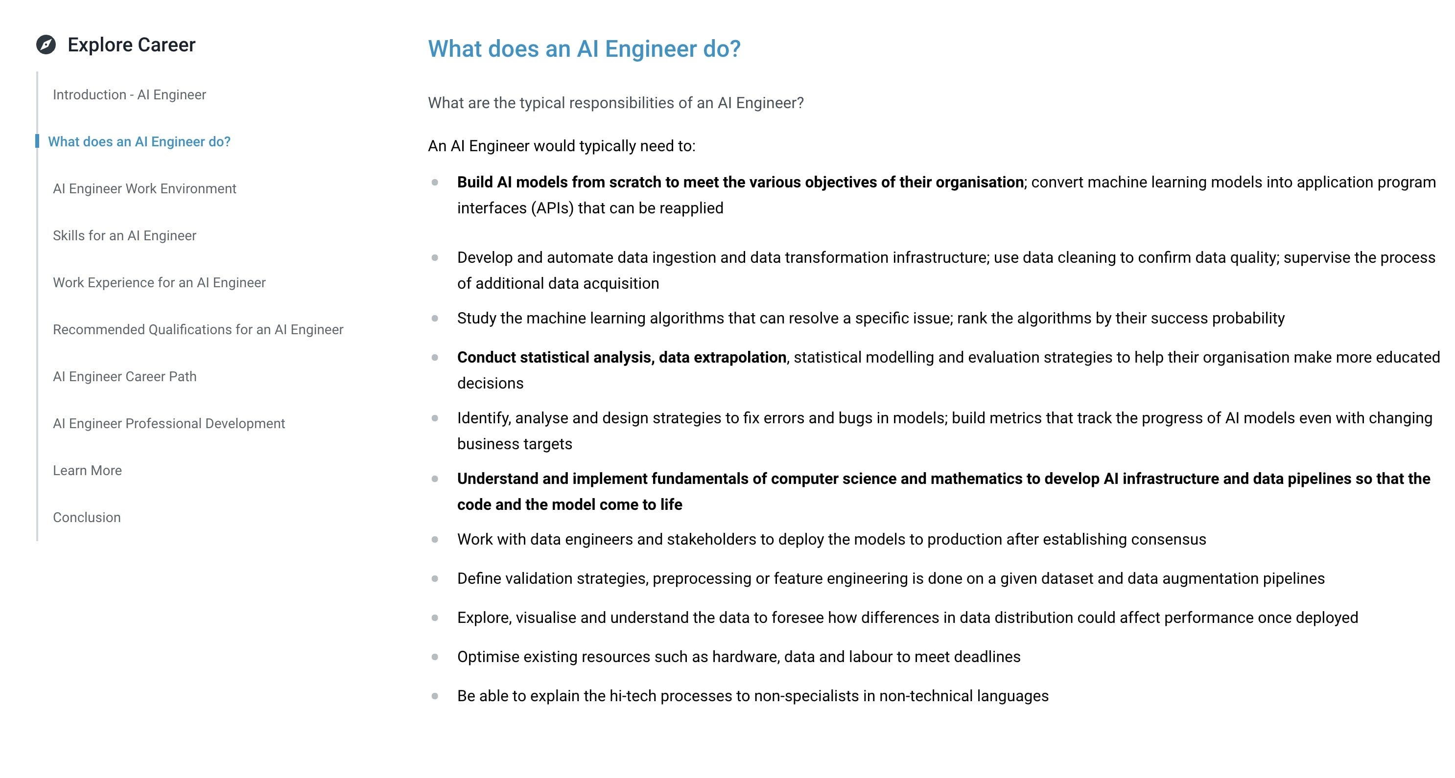 AI Engineer info